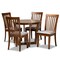 Baxton Studio Andi Modern and Contemporary Grey Fabric and Walnut Brown Finished Wood 5-Piece Dining Set 174-9879-10897-Zoro - alternate 1